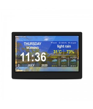 Pros Digital Calendar Alarm Day Clock 10" Large Screen Display WiFi Digital Alarm Clock With Weather Report Digital Day Clock