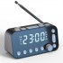 Mini Portable Radio Desk Clock Bed Bedroom Auto Sleep Setting Smart Alarm Clock