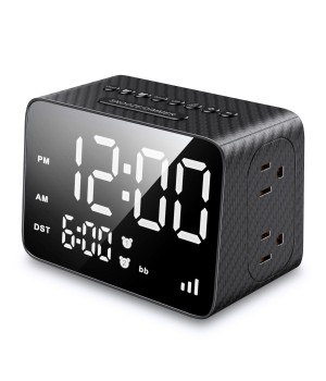 Supply Outlet USB Ports Charger Charging Vibrating alarm clock With Bed Shaker Dimmable Display Alarm Clock White Noise Machine