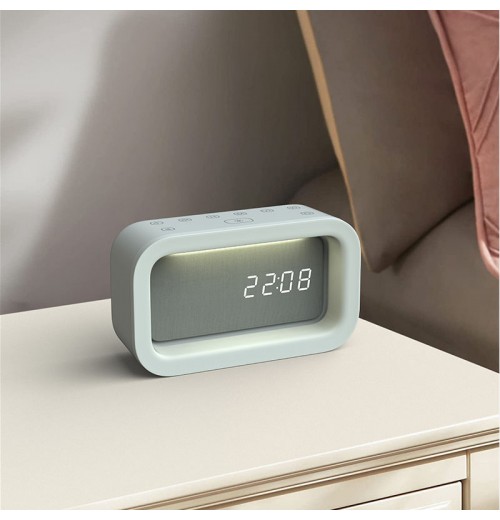 New digital multifunction alarm clock with 16 nature noise sounds,snooze function and wake up light for children