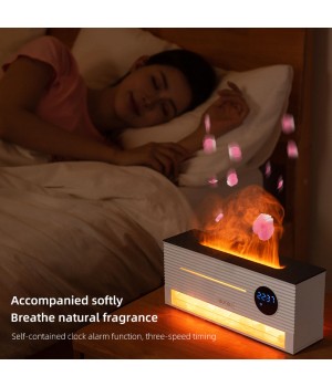 2024 New Products Home Air Humidifier Fragrance Perfume Diffuser Rock Clock Flame Aroma Diffuser