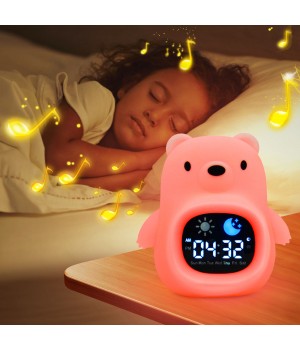 Bright LED Digital Alarm Clock for Kids - Customizable Bedside Decor with Night Light and Sound Speaker