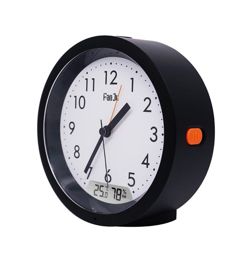 Digital Alarm Clock Temperature Humidity Display Automatic Backlight Classic Round Desktop Table Bedside Alarm Clock for Hotel