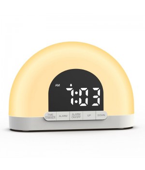 Smart Digital Sunrise Alarm Clock for Bedrooms - Heavy Sleepers' Wake Up Light with Dual Alarm and Snooze Functionality