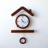 High Quality Luxury Wooden Wall Clock Home Wall Decor Pendulum Clock Super Silent Movement House Shape Design For Home Office