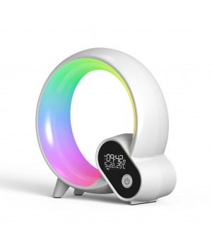 2024 New Gift App Control Wake-Up Night Light With Noise Digital Sunrise Audio Q Colorful Smart Wake Up Light Alarm Clock Device