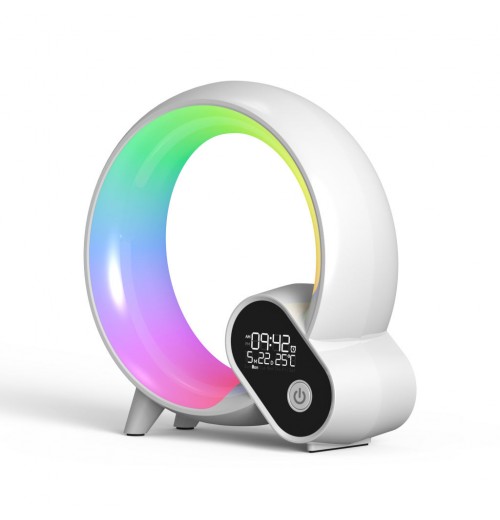 2024 New Gift App Control Wake-Up Night Light With Noise Digital Sunrise Audio Q Colorful Smart Wake Up Light Alarm Clock Device