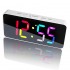 Modern Large Digital RGB Color Alarm Clock USB LED Clock Snooze Desktop Silent Electronic Clock for Hall Living Room Teens