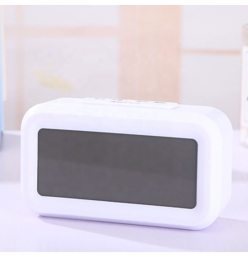 Desktop Digital Lcd Clock Alarm Clock 12/24 Hour System Mini Home Office Student Night Light Clock With Temperature Humidity