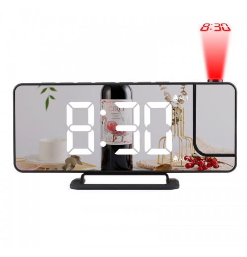 Digital alarm clock projection led alarm projection weather projection dual alarm clock with usb phone charger