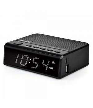 desktop alarm clock BT wireless pairing speaker autoplay MP3 FM Radio HiFi USB dual azan alarm speaker clock with LED