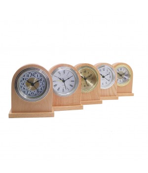 Natural wood colour alarm clock, office hotel bedroom wood desk alarm clock