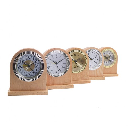 Natural wood colour alarm clock, office hotel bedroom wood desk alarm clock